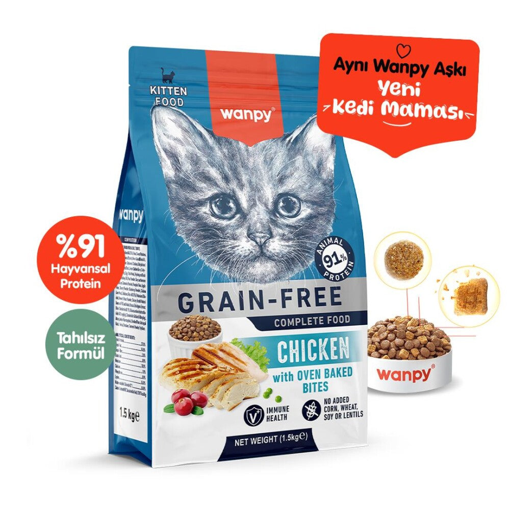 Wanpy Tavuklu Tahılsız Yavru Kedi Maması 1.5 KG | SRC: Barcode: 6927749825098
